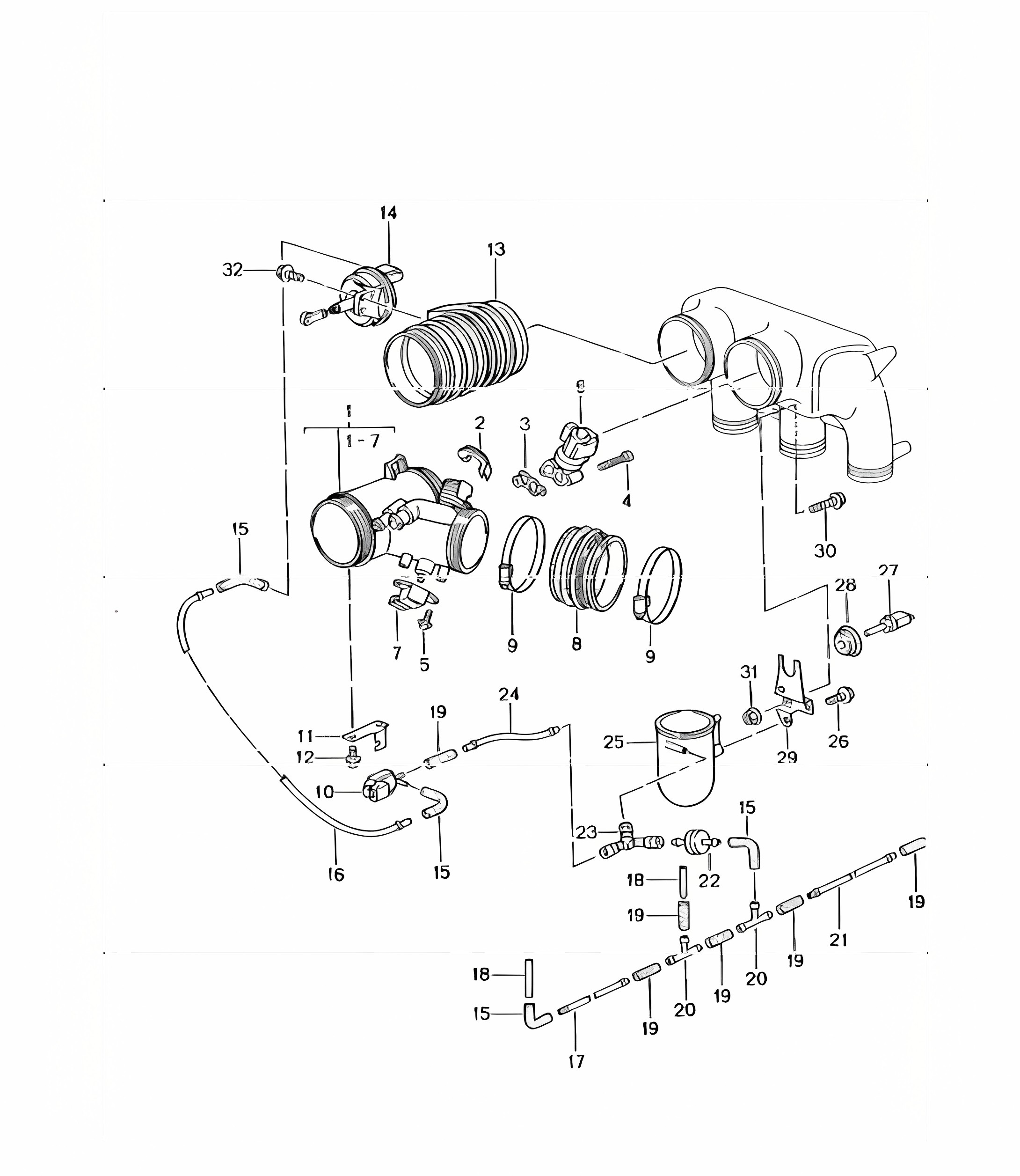 throttle body  996 GT3-1 M96.76 2000-01 and 996 GT3-1/GT3 RS M96.79 2004-05