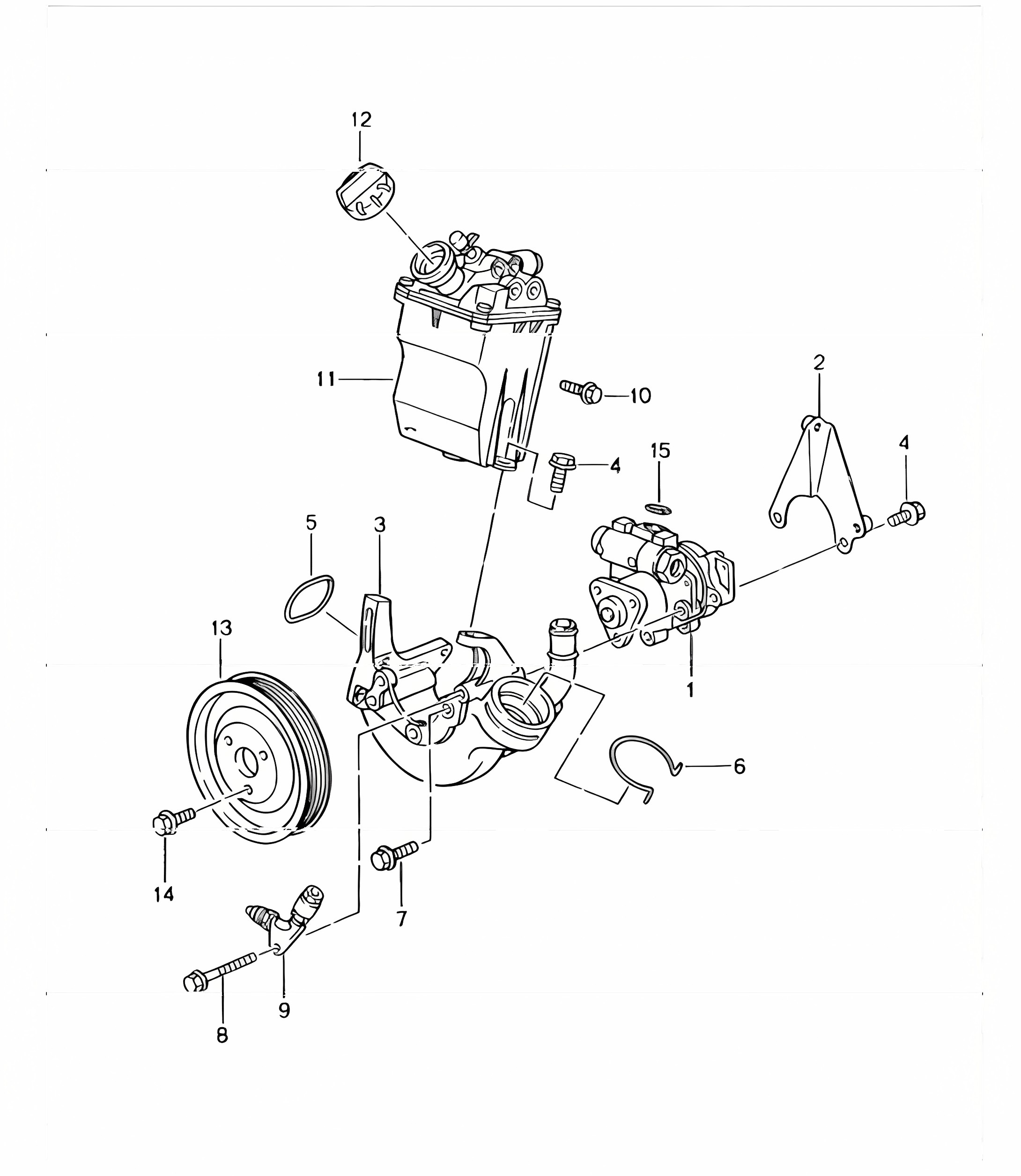 power steering, power-steering pump, container 996 GT3-1 1999-05