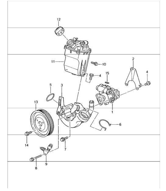power steering, power-steering pump, container 996 GT3-1 1999-05
