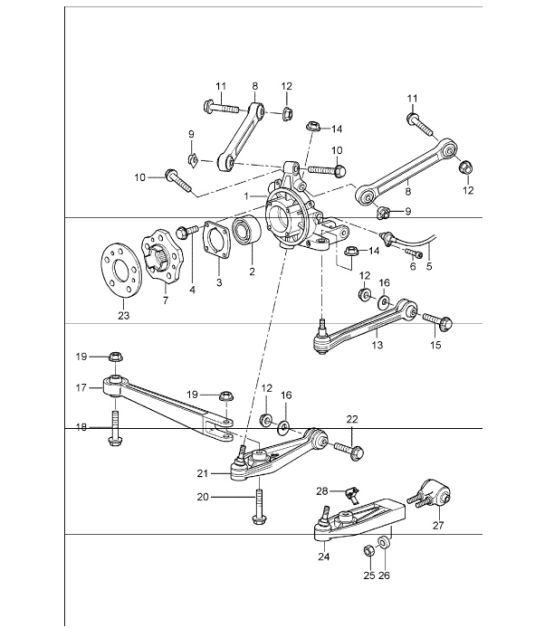 Diagram 501-00 Porsche 996 (911) (1997-2005) Rear Axle