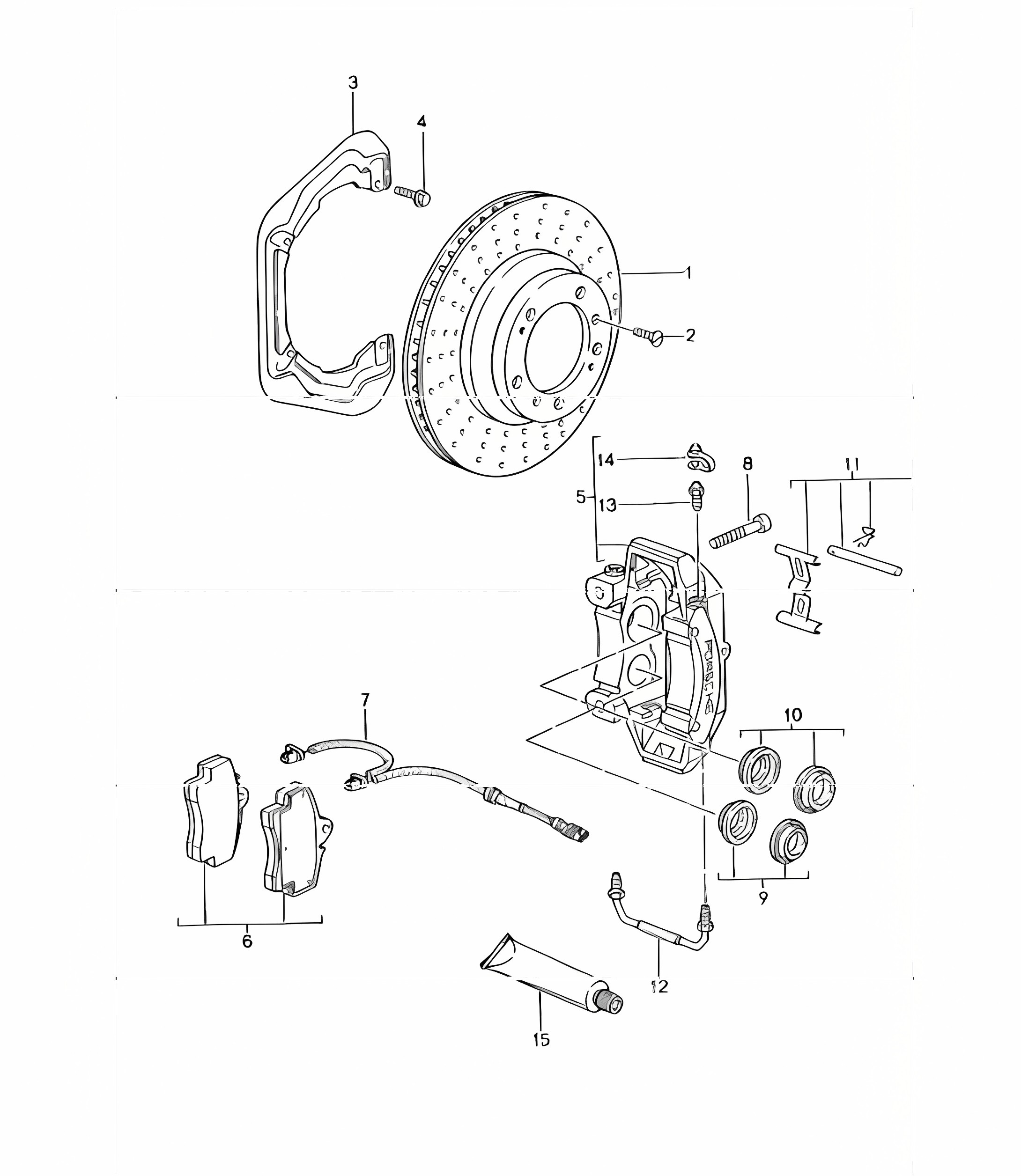 disc brake rear axle 996 GT3-1 1999-05