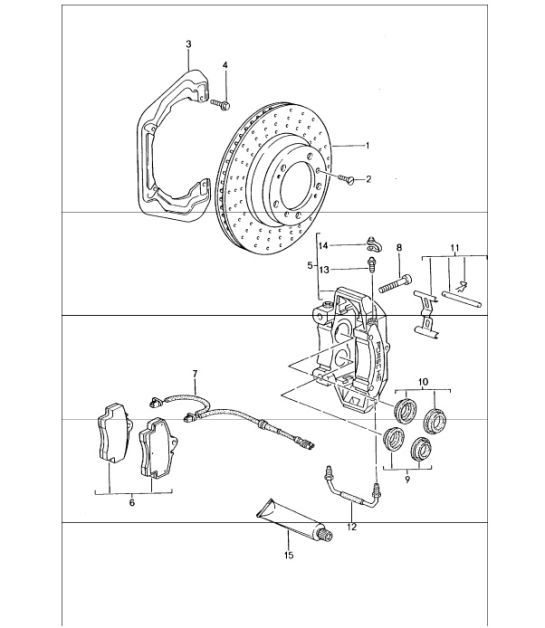 Diagram 603-00 Porsche 996 (911) (1997-2005) Wheels, Brakes