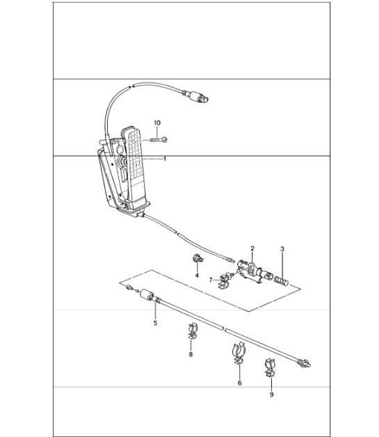 Diagram 702-10 Porsche Macan (95B) MK1 (2014-2018) Hand Lever System, Pedal Cluster 