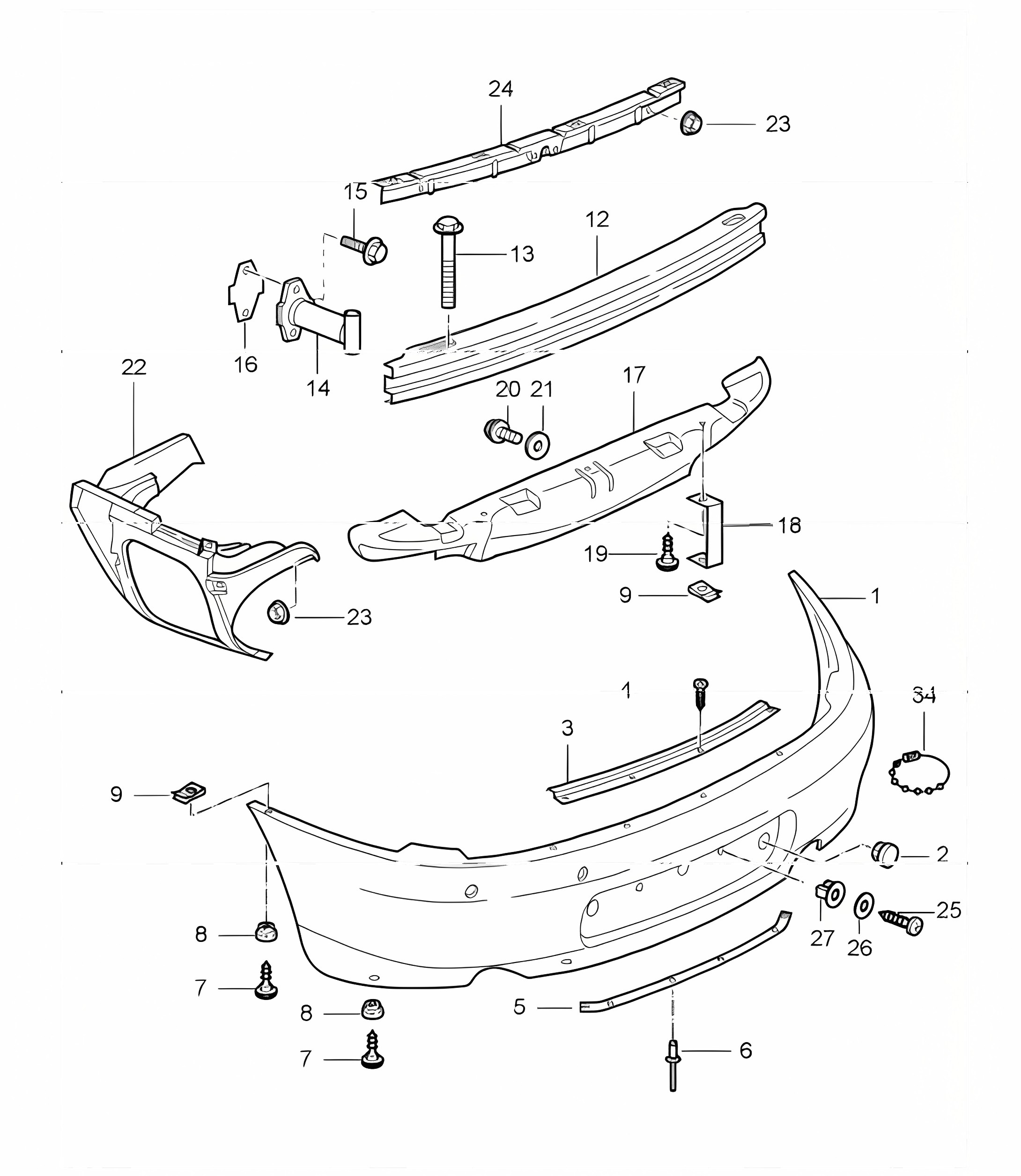bumper rear 996 GT3-1 1999-05