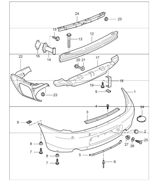 Diagram 802-05 Porsche 964 (911) C2 1989-93 Carrosserie