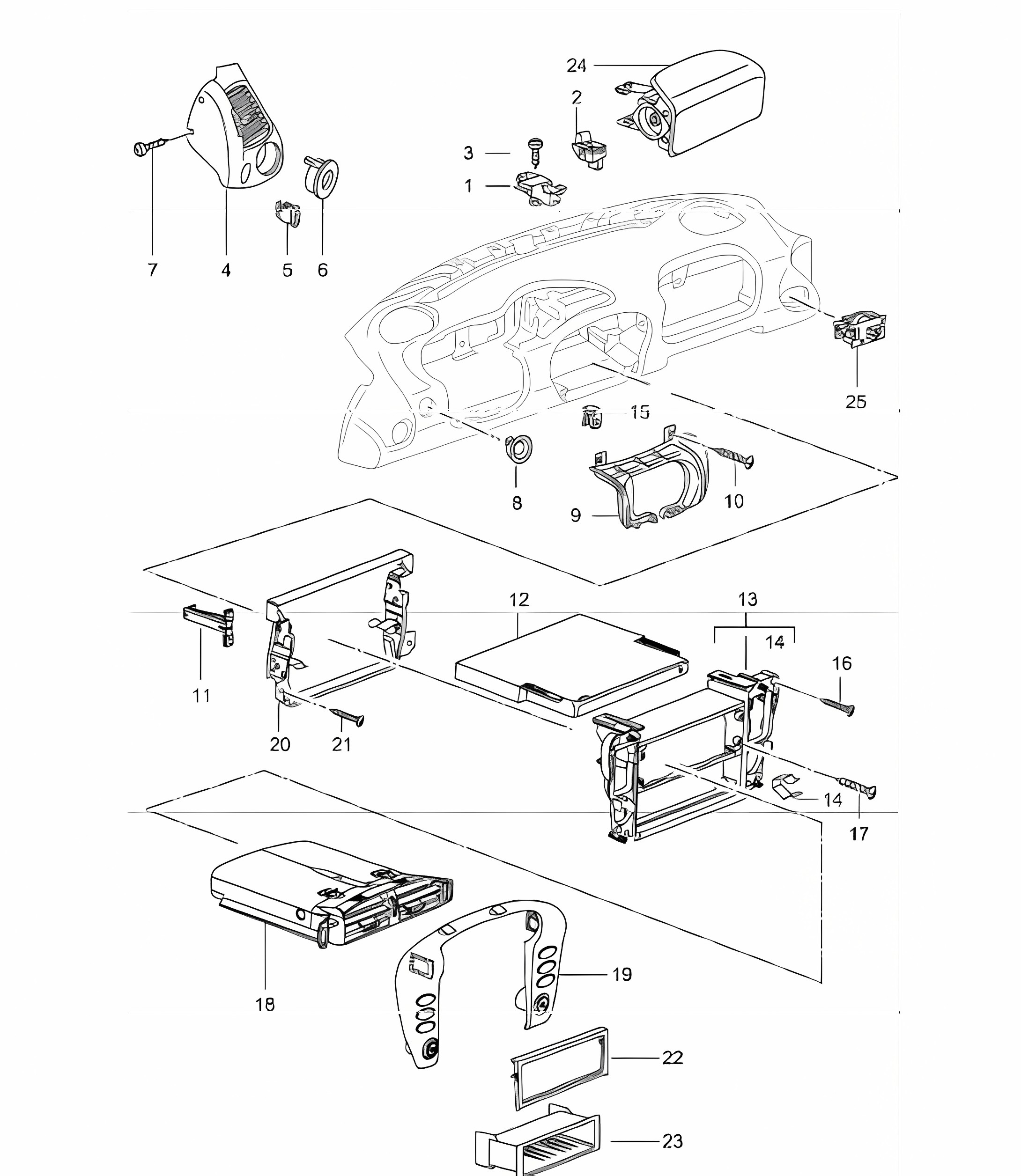 accessories dashboard trim 996 GT3-1 2002 ONWARDS