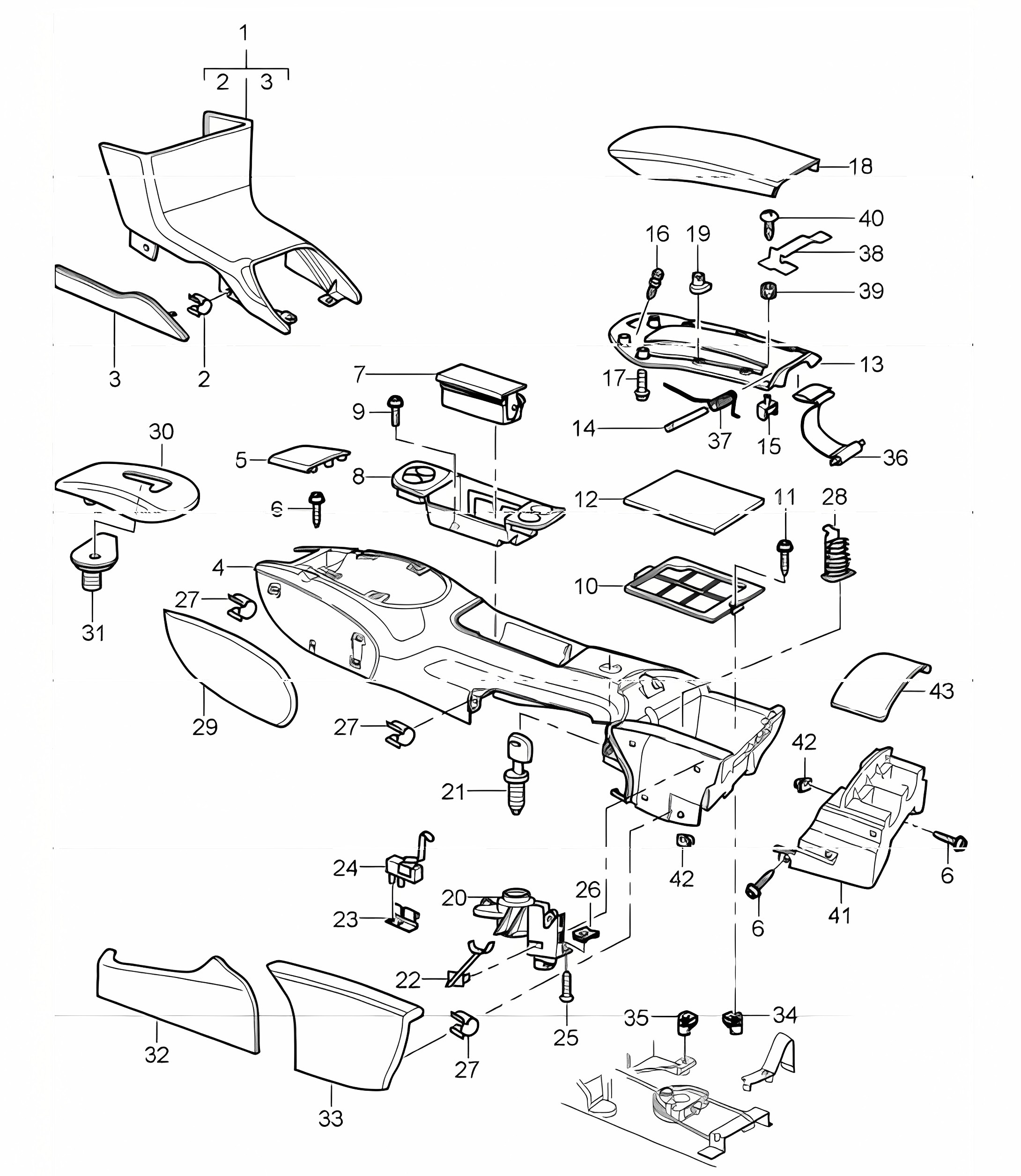 centre console centre 996 GT3-1 1999-05