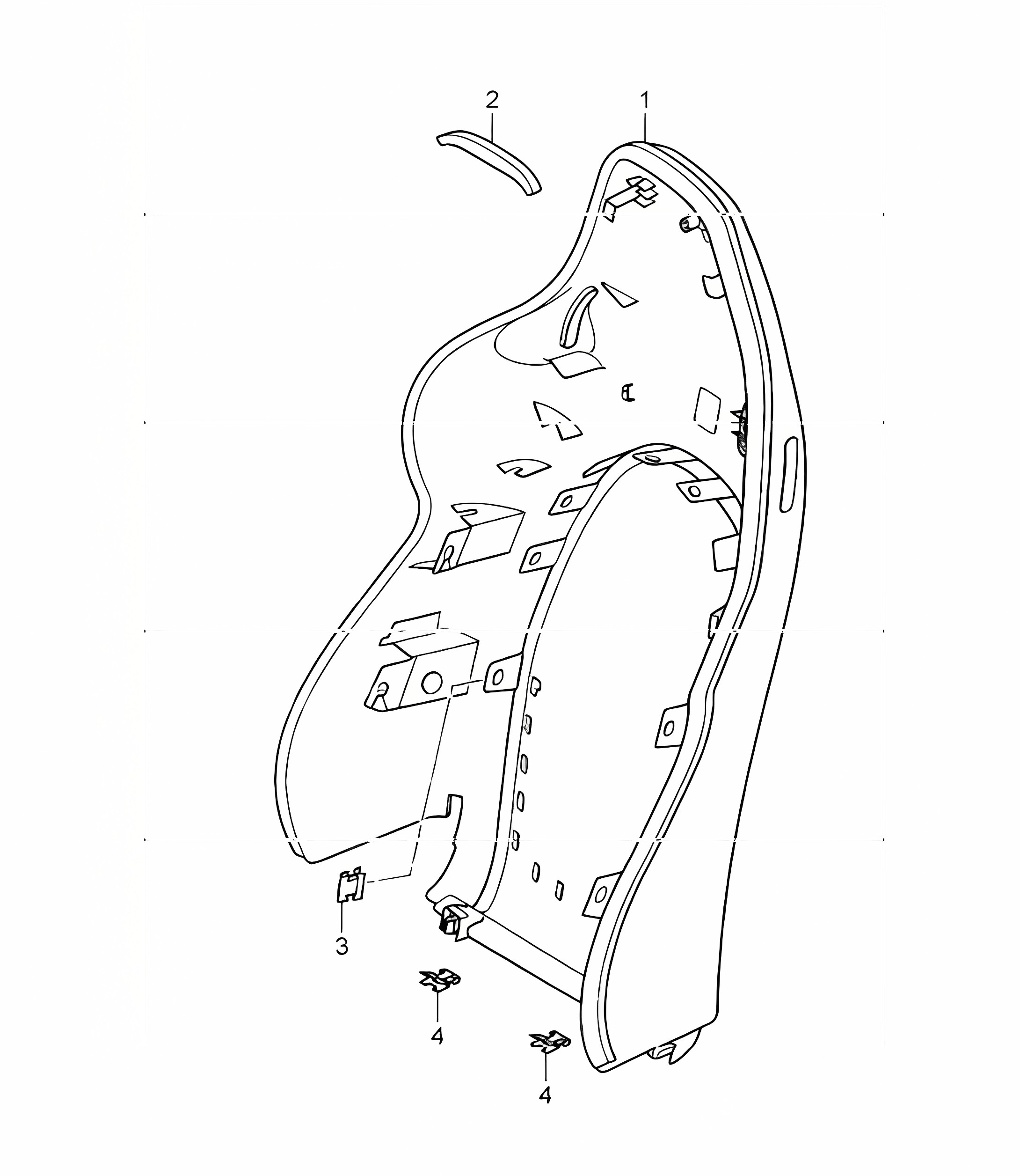 backrest shell sports seat