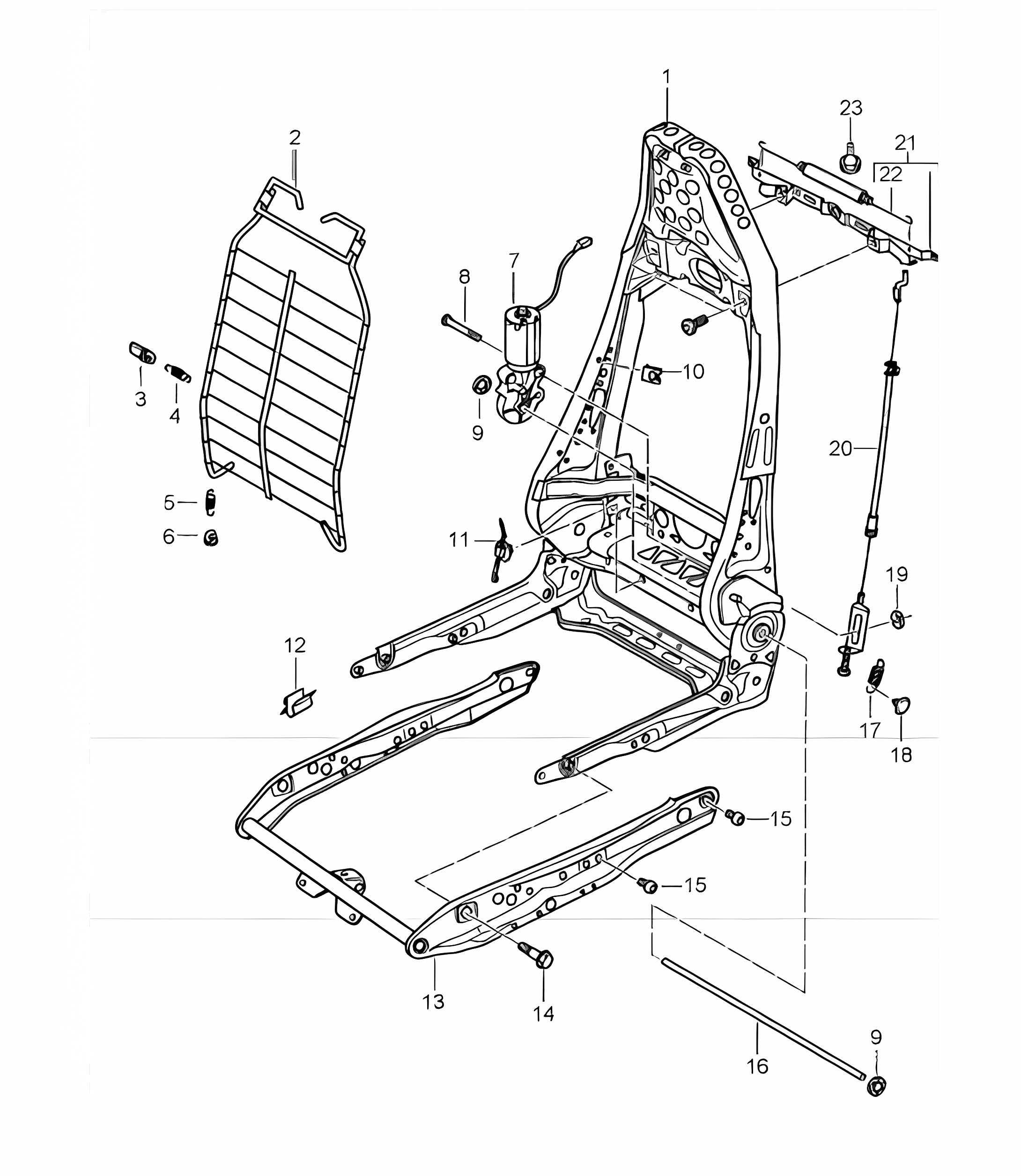 backrest frame, seat frame, sports seat 996 GT3-1 1999-05