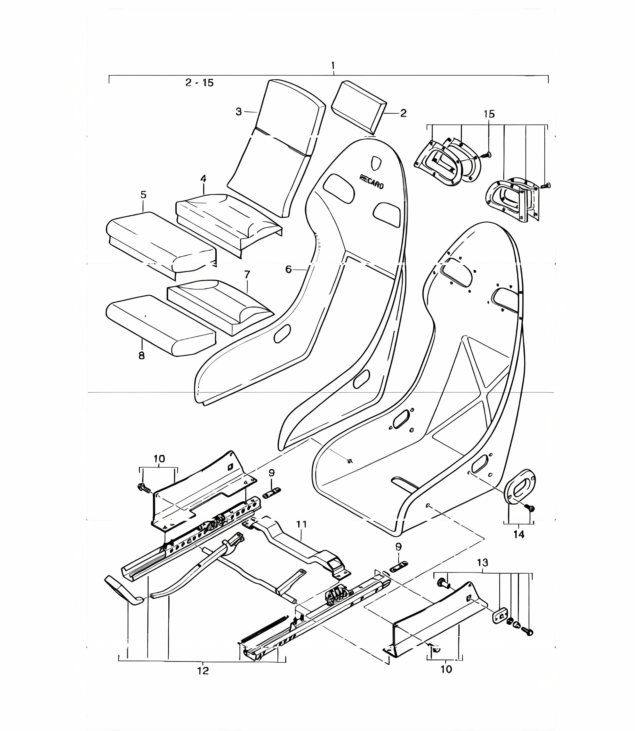 bucket seat with whole-leather cover 996 GT3-1 1999-05