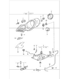 headlamp, direction indicator light 996 GT3-1 UPTO 2001