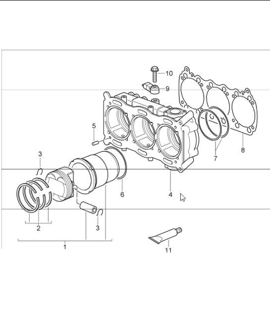 Diagram 102-06 Porsche Cayman 2.7L 981 2013-16 Engine