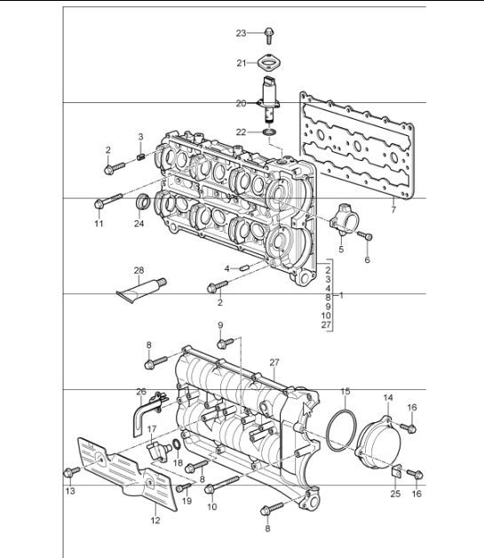 Diagram 103-11 Porsche 996 GT3 MKII 2003>> Motor