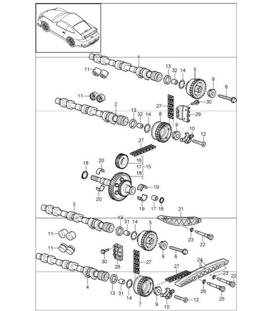 Diagram 103-16 Porsche 911 1987-1989 3.2L G50 Motore