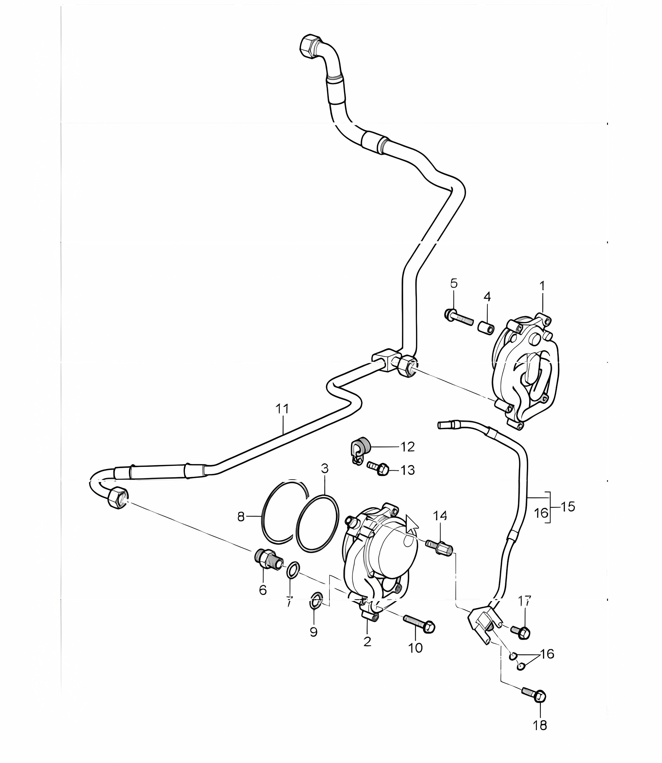 oil supply return line 997 GT3 M97.76 2007-09