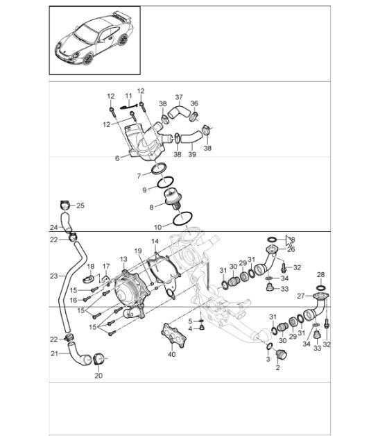 Diagram 105-01 Porsche Macan (95B) MK1 (2014-2018) Motor