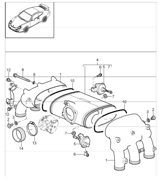 Diagram 107-10 Porsche Cayman S 3.4L 987C 2005-08 Engine