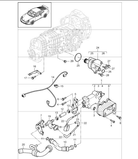 Diagram 307-00 Porsche 997 (911) MK1 2005-2008 Transmission