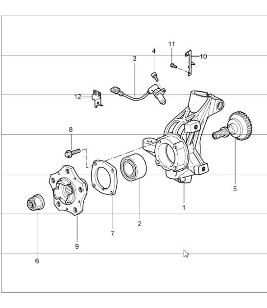wheel carrier, wheel hub 997 GT3 2007-11