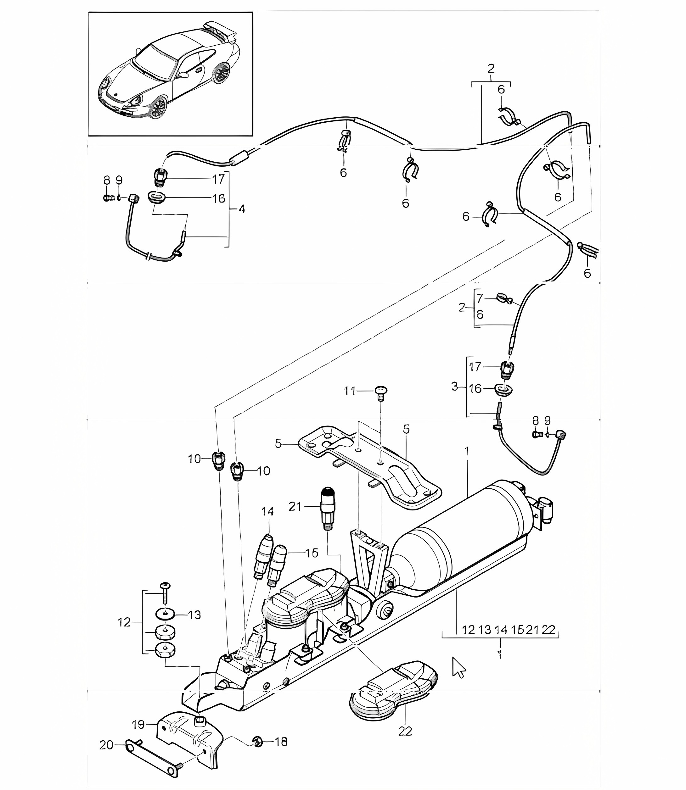 Level adjustment front axle 997 GT3 I474 (Front-axle lift function) 2010 ONWARDS