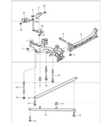rear axle, side section and bracket 997 GT3 2007-11