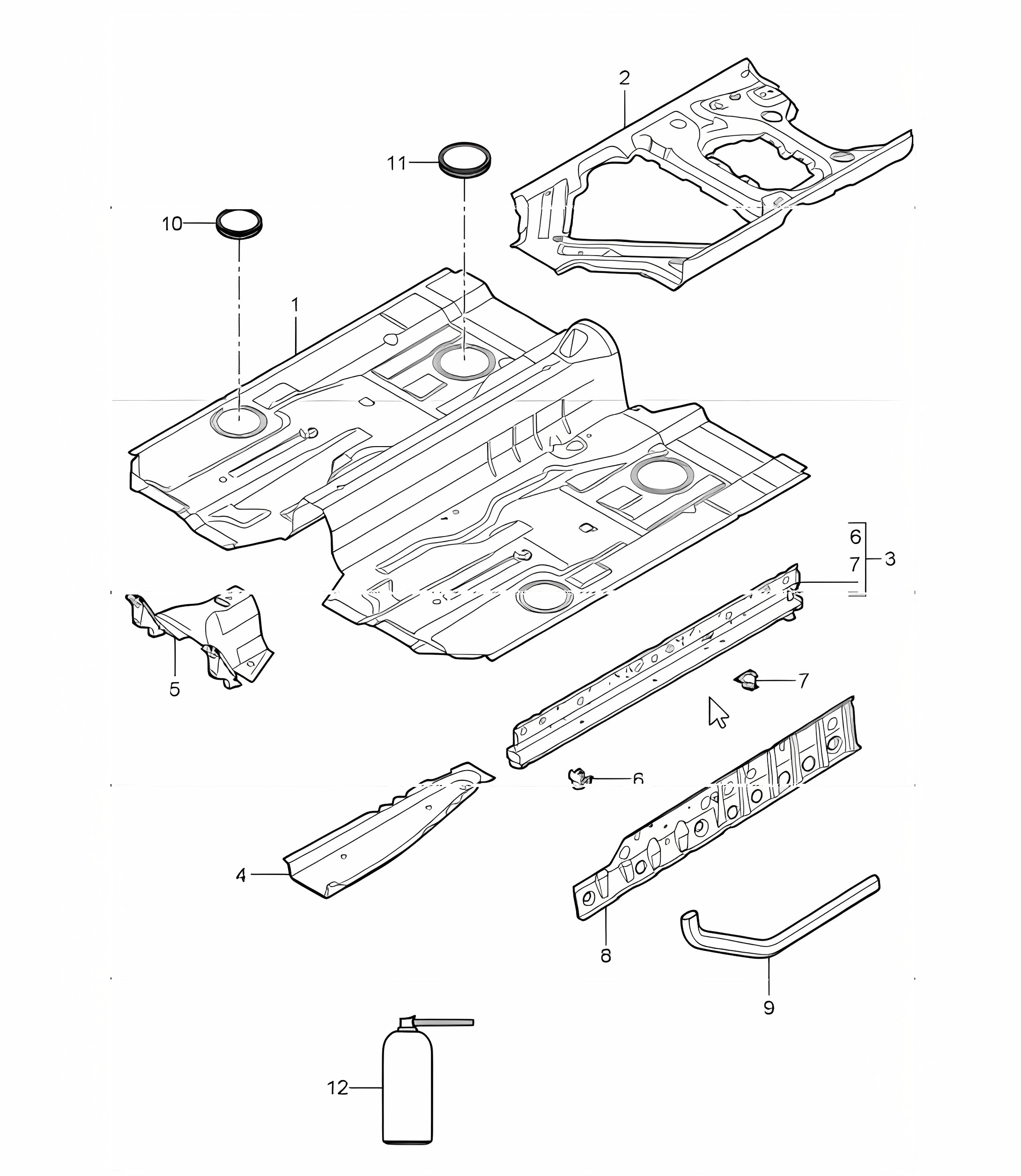 floor centre 997 GT3 2007-11