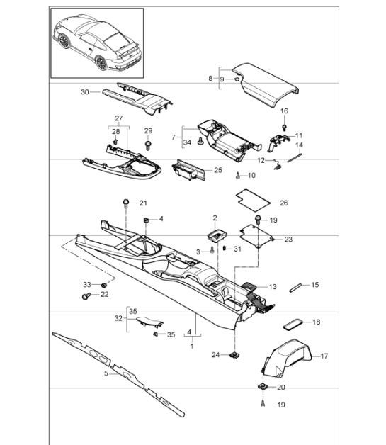 Diagram 809-21 Porsche 993 (911) RS 1994-97 Body