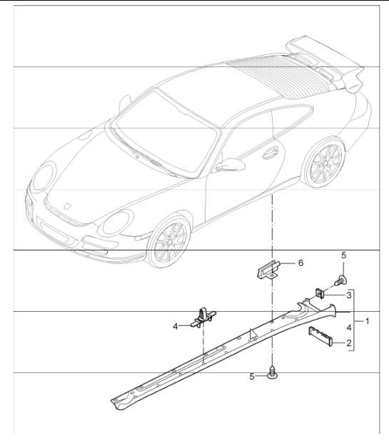 Diagram 810-05 Porsche Cayman S / GTS 3.4L 981 2013-16 Carrosserie