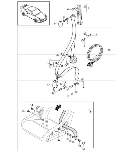 Diagram 812-00 Porsche 997 (911) MK2 2009-2012 Body