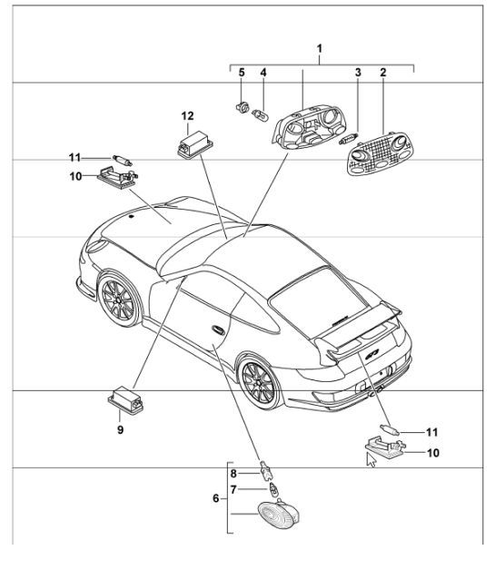 Diagram 903-04 Porsche Macan (95B) MK1 (2014-2018) Materiale elettrico