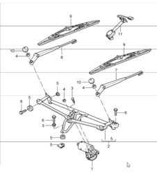 windscreen wiper system and rain sensor 997 GT3 2007-11