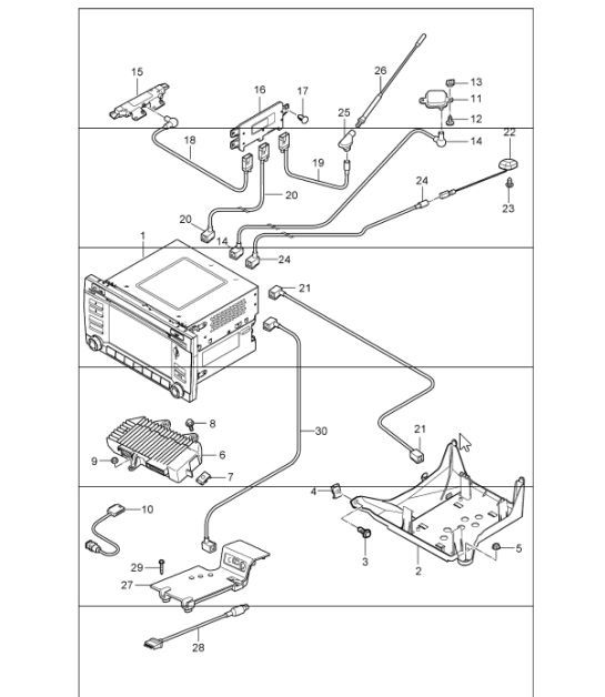 Diagram 911-01 Porsche 997 MKII GT3 2010-11 Elektrische apparatuur