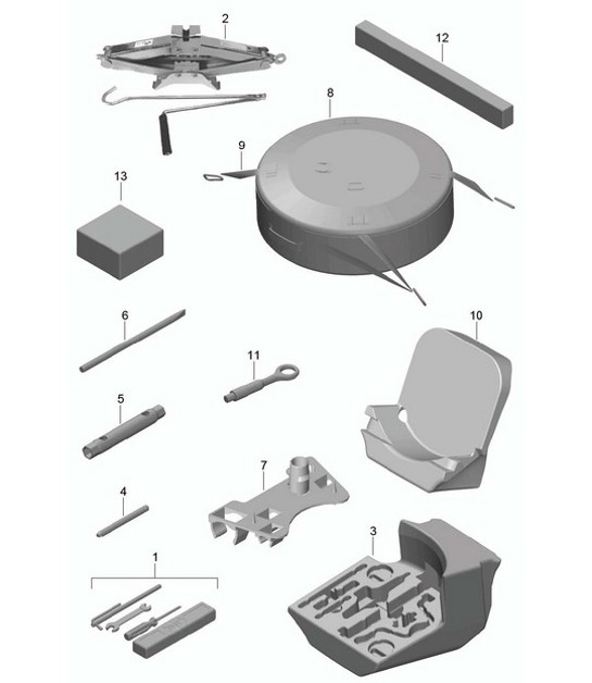 Diagram 001-000 Porsche Panamera 970 MK2 (2014-2016) Zubehör und andere 