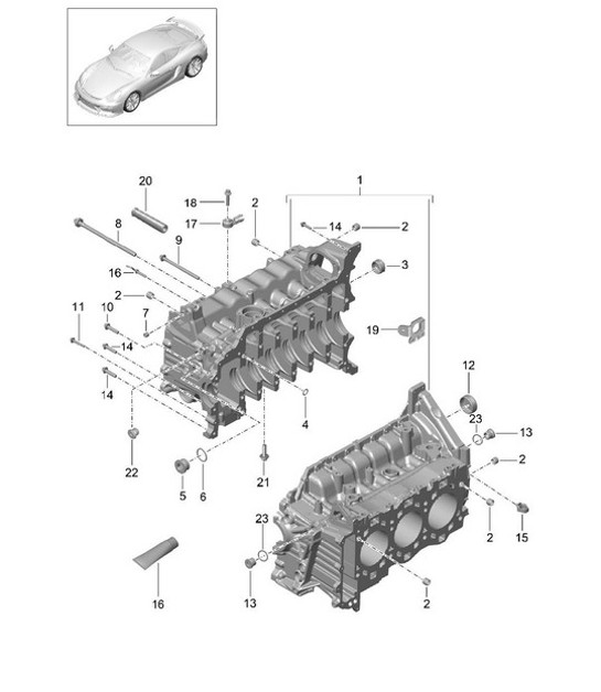 Diagram 101-005 Porsche Panamera 970 MK2 (2014-2016) Motor