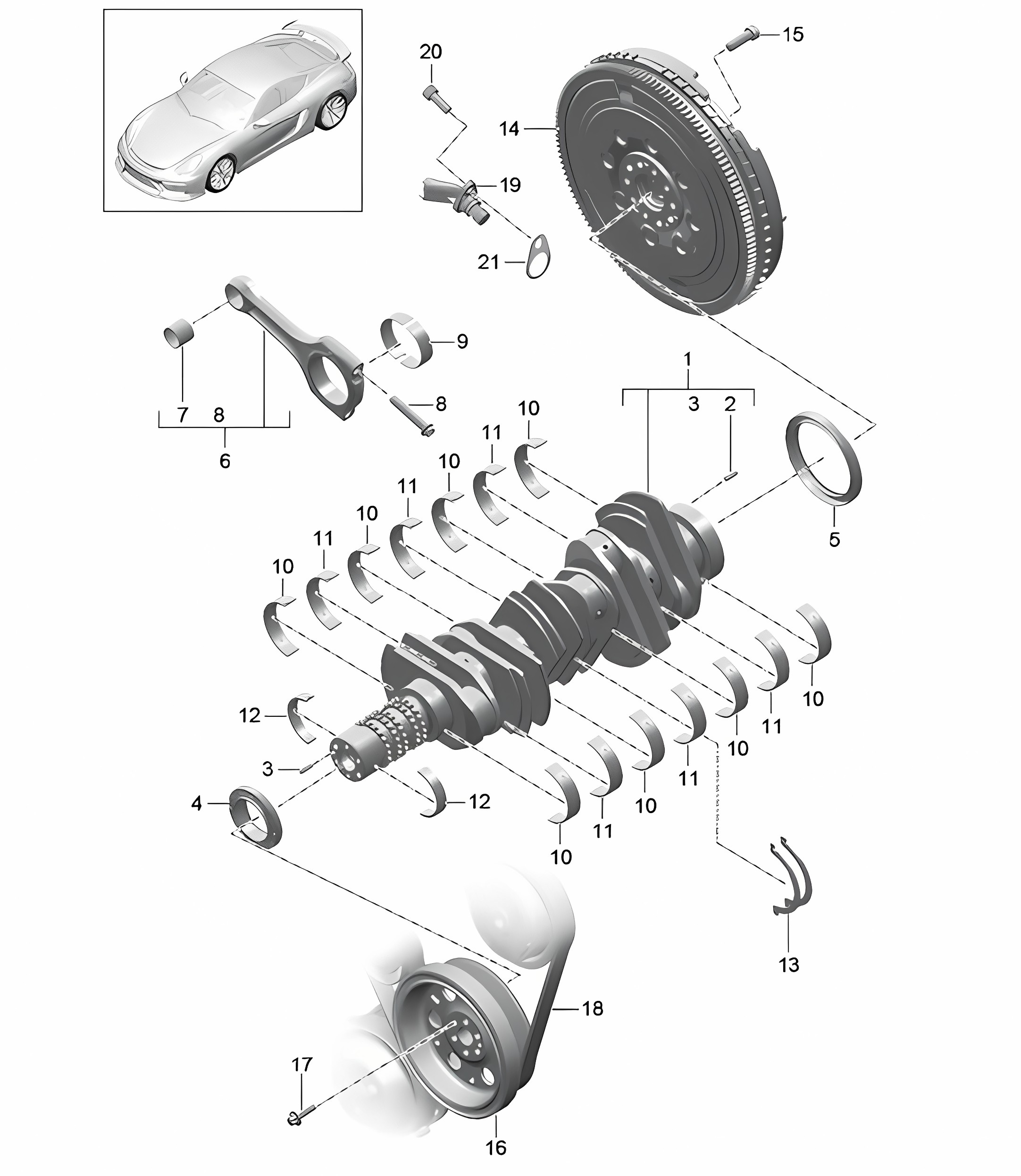 Crankshaft 981C Cayman GT4 2016