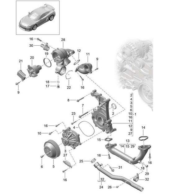Diagram 105-000 Porsche 944 2.7L 8V 1988-89 