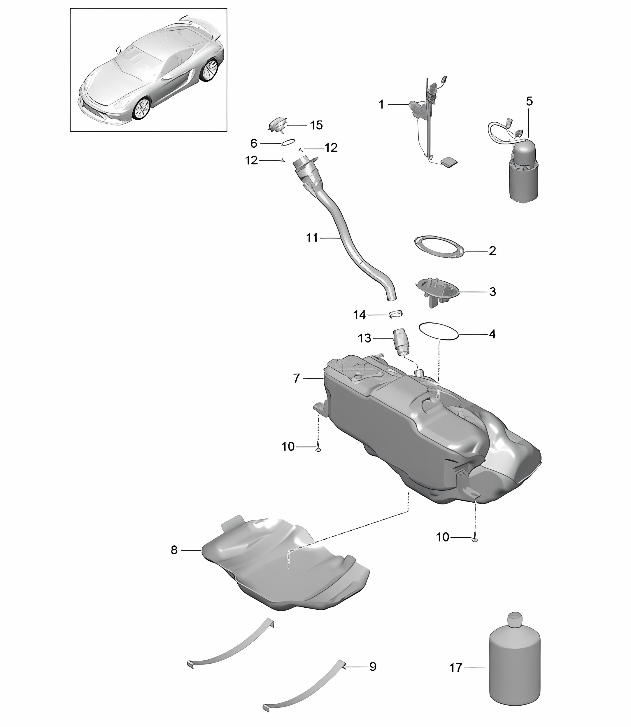 Fuel tank 981C Cayman GT4 2016