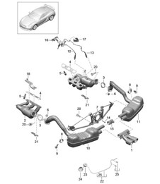 Exhaust system - Sport (PR:XLF)  - 981C Cayman GT4 2016