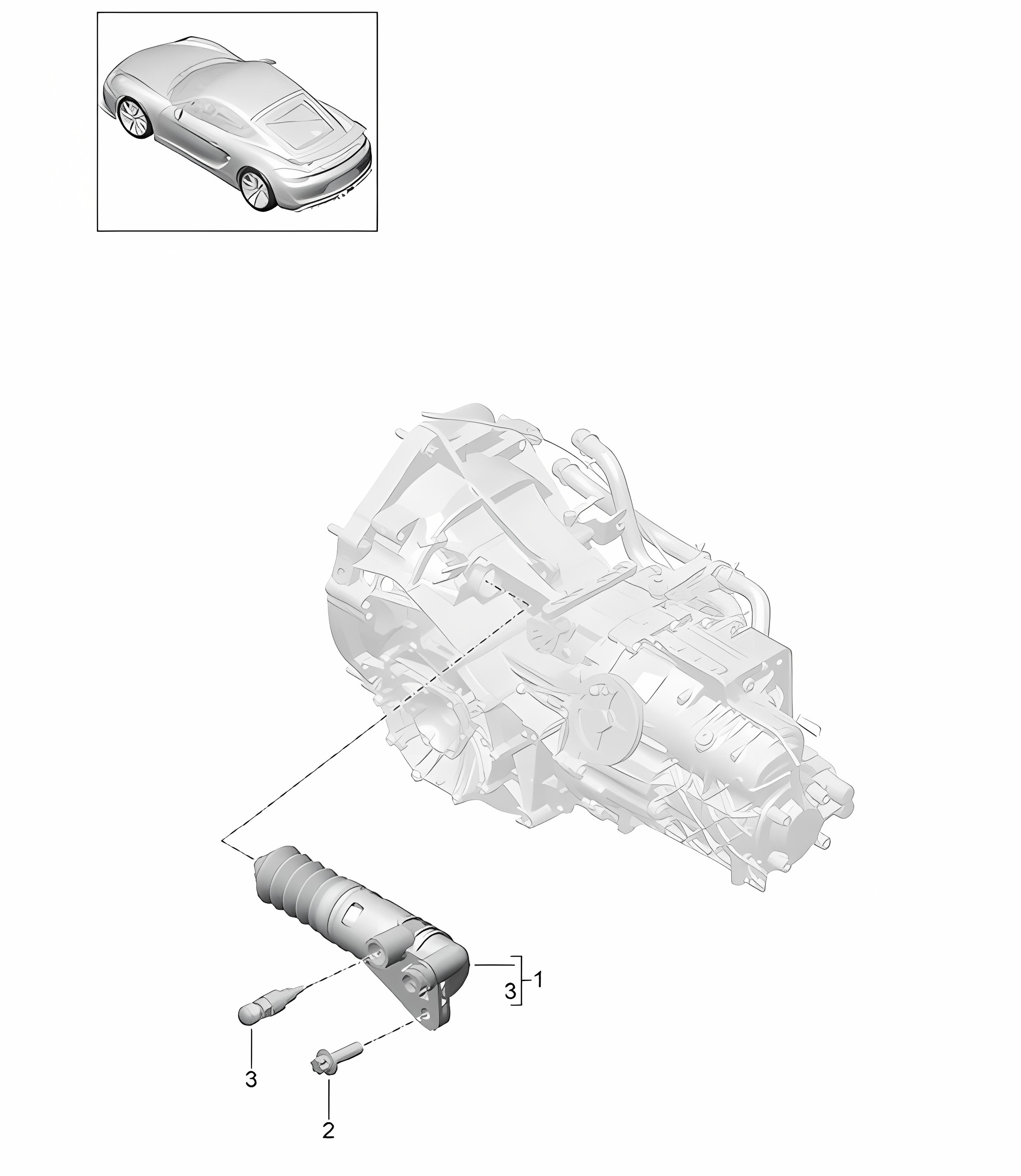 Clutch release / Clutch slave cylinder (Model: G8120) 981C Cayman GT4 2016