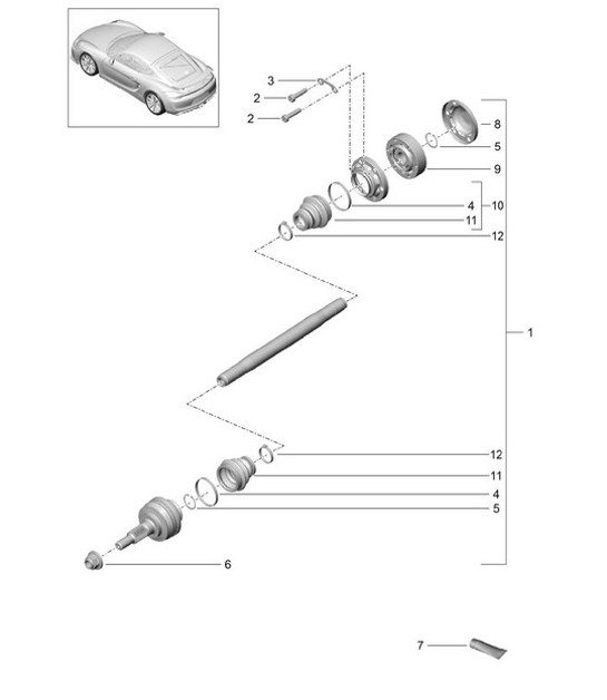 Diagram 501-005 Porsche 996 GT3 MKII 2003>> Achteras