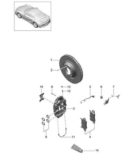 Diagram 603-000 Porsche Boxster 986/987/981 (1997-2016) Wheels, Brakes