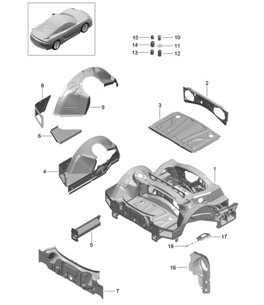 Diagram 801-035 Porsche 997 (911) MK1 2005-2008 Body
