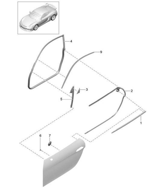 Diagram 804-010 Porsche Boxster 986/987/981 (1997-2016) Body