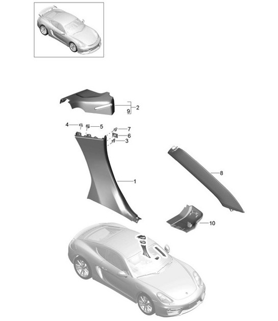 Diagram 807-020 Porsche 997 MKII Carrera C2 3.6L 2009-12 Body