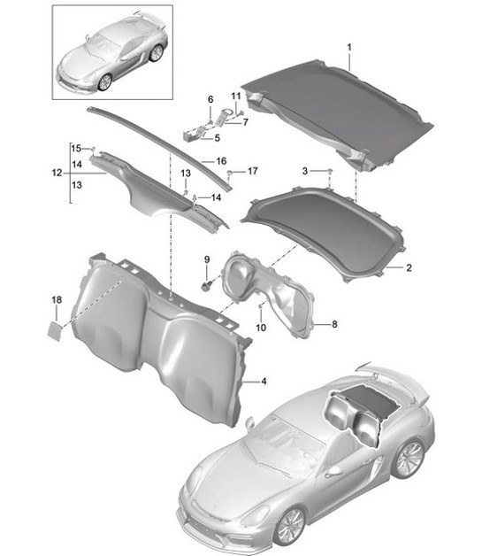 Diagram 807-025 Porsche Cayman 2.7L 987C 2006-08 Body