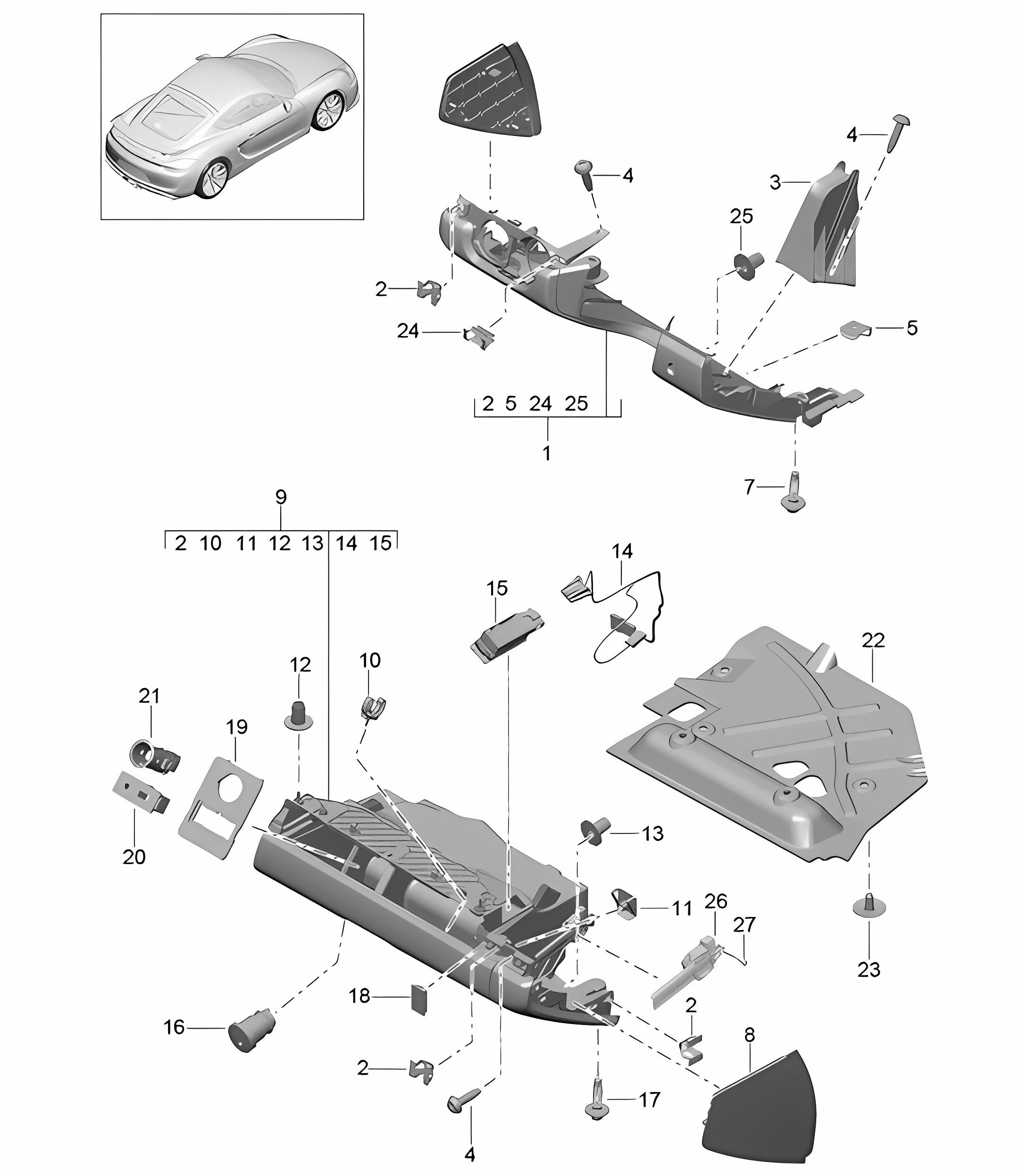 Glove box and Trim / (drivers side) 981C Cayman GT4 2016