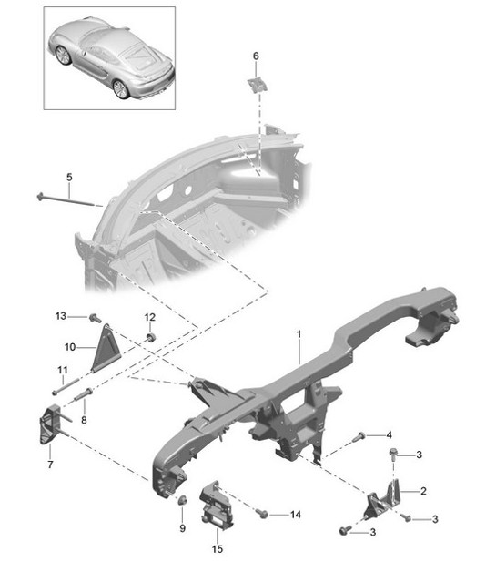 Diagram 809-015 Porsche Boxster 986/987/981 (1997-2016) Body
