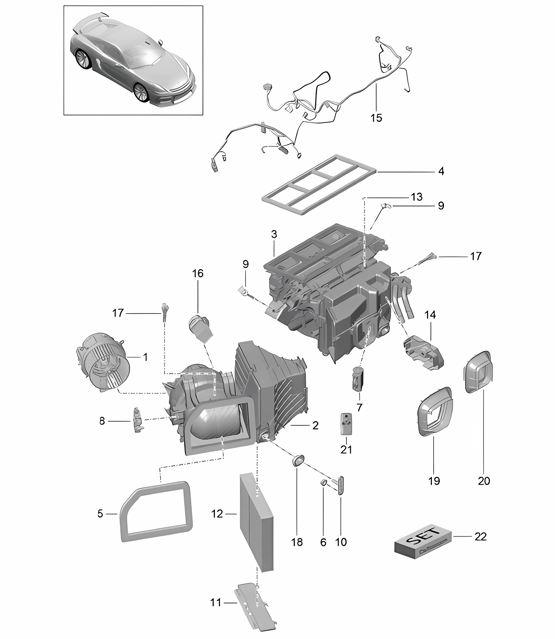 Air conditioner and Individual parts 981C Cayman GT4 2016