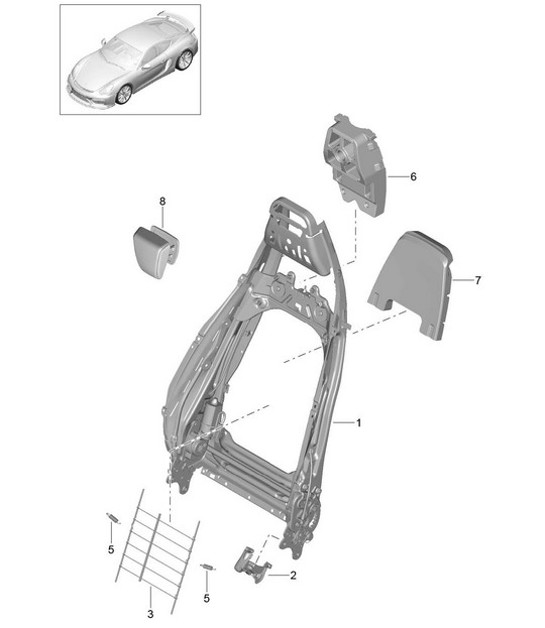 Diagram 817-021 Porsche 997 MKII Carrera C2 3.6L 2009-12 Body