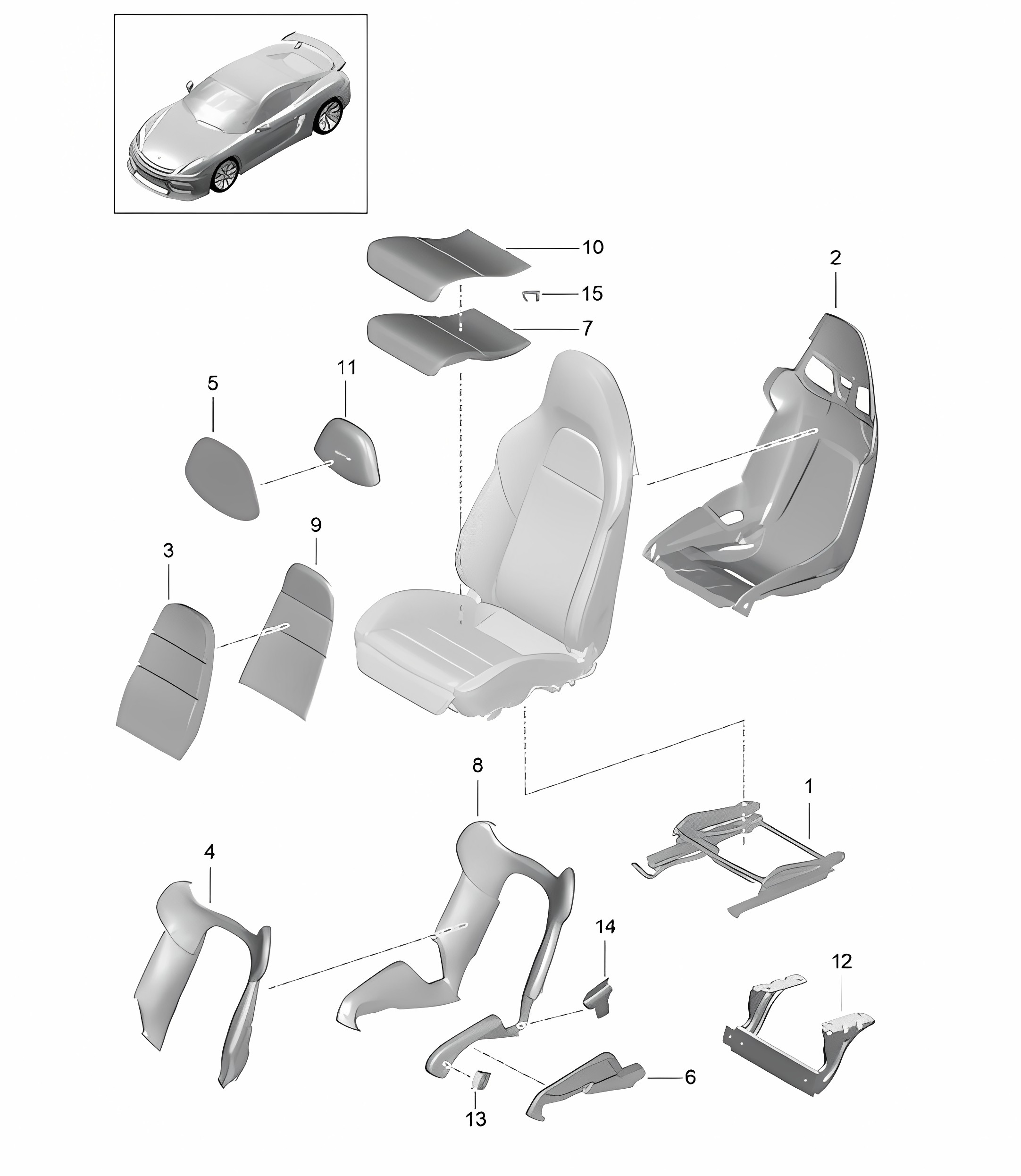 Bucket seat / Accessories 981C Cayman GT4 2016
